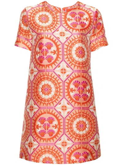 La Doublej Mini Swing Dress In Sun Orange