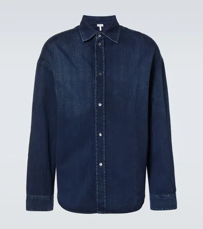 Loewe Anagram Denim Shirt In Blue