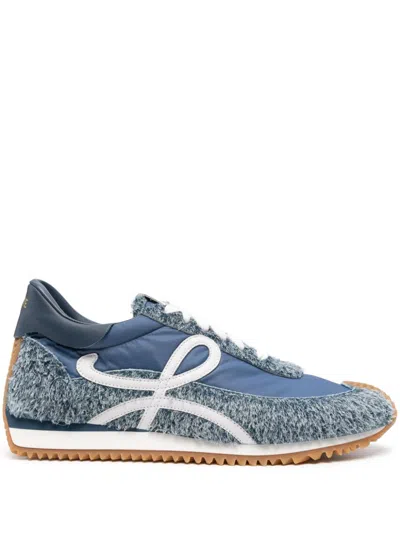 Loewe Flow Runner In Nylon And Suede In Blue