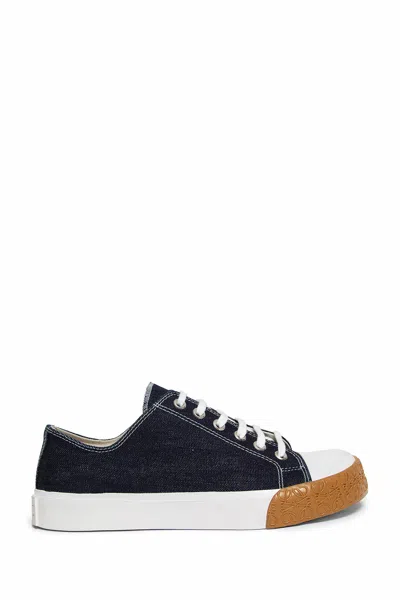 Loewe Men's Retro Cotton Lace-up Sneakers In Blue