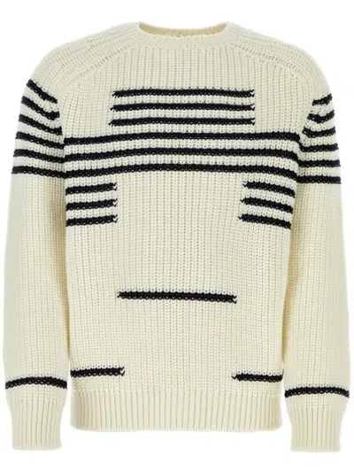 Loewe Man Ivory Wool Blend Sweater In Off-white