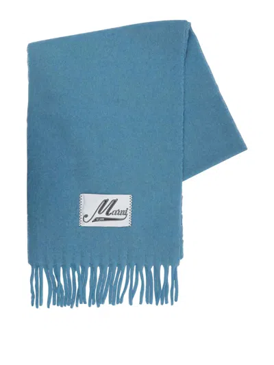 Marni Wool Scarf In Blue