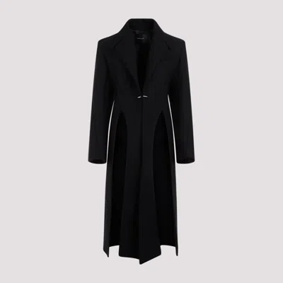 Mugler Wool-blend Coat In Black