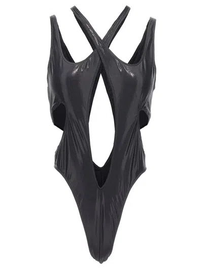 Mugler Cutout Swimsuit In Black