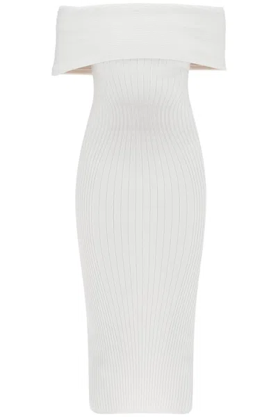 Mugler Off-shoulder Midi In White