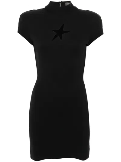 Mugler Star Mini Dress In Black