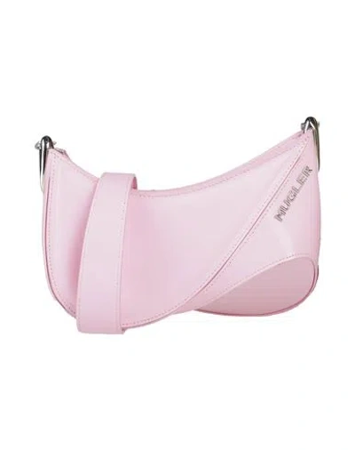 Mugler Small Spiral Curve 01 Embossed Crossbody Bag In Pink