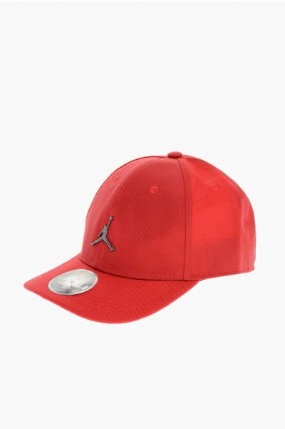 Nike Air Jordan Solid Colour Cap With Metal Detail In Red