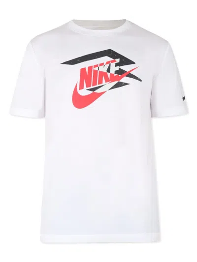 Nike Kids' Logo Print T-shirt In White