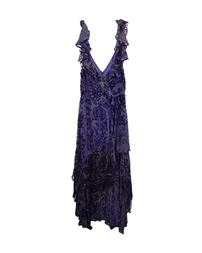 Peter Pilotto Ruffled Cocktail Dress In Violet Viscose In Purple