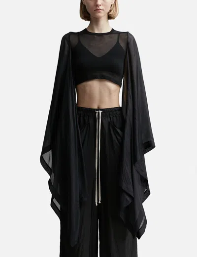 Rick Owens Flag Cropped Top In Black