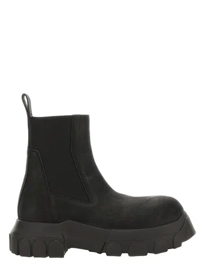 Rick Owens Leather Boot In Black