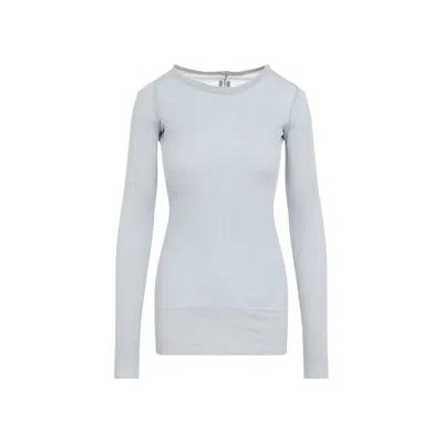 Rick Owens Long Sleeved Sheer T In Blue