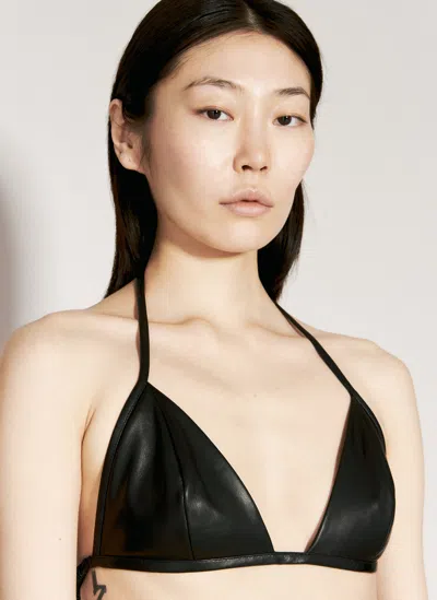 Rick Owens Leather Bra In Black