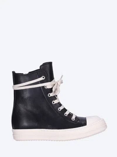 Rick Owens Bumper Leather High-top Sneakers In Black