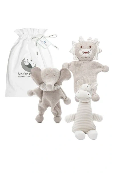 Under The Nile Babies'  3-piece Organic Cotton Toy Set In Grey