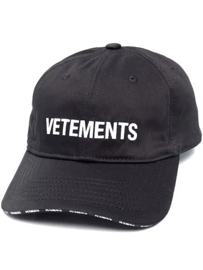 Vetements Logo Baseball Hat In Black