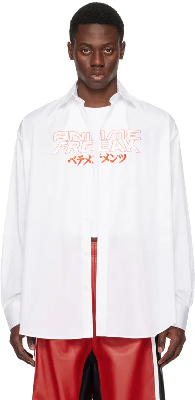 Vetements White 'anime Freak' Shirt