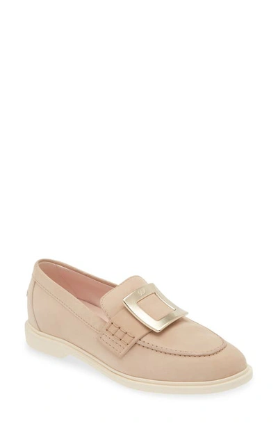 Shop Roger Vivier Viv Rangers Buckle Loafer In Light Beige