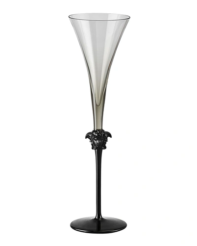 Versace Medusa Lumiere Haze Champagne Flute In Black