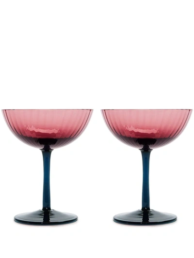 La Doublej Set Of 2 Champagne Glasses In Viola