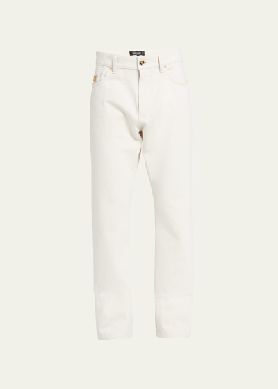 Versace Medusa Skinny Jeans In White