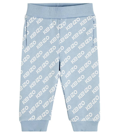 Kenzo Babies' Logo-print Track Trousers In Blue