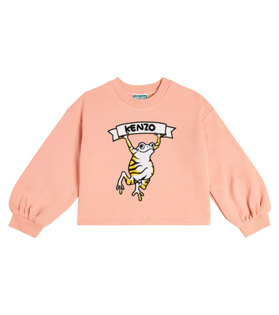 Kenzo Kids' Paris-print Cotton Sweatshirt In Pink