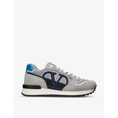 Valentino Garavani Vlogo Pace Leather And Fabric Low-top Trainers In Multicolor