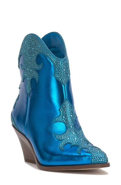 Jessica Simpson Zolly Bootie In Amalfi Blue Metallic