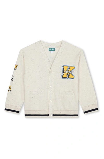 Kenzo Kids' Campus Fleece Cardigan In Wicker