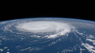 The International Space Station orbits about 259 miles (417 kilometers) above Trinidad and Tobago as Hurricane Sam churns in the Atlantic Ocean in the fall of 2021.