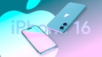 Blue iPhone 16 renders based on leaked schematics and rumors.