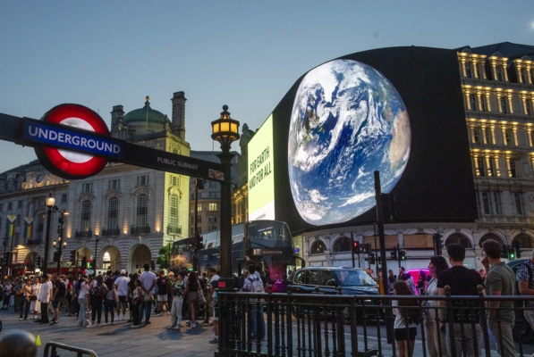 Picadilly Square with Earthshot imagery.