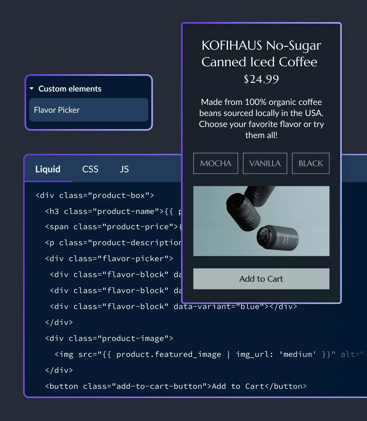 Custom Elements UI in Shogun