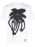 Spray logo-print cotton T-shirt - White
