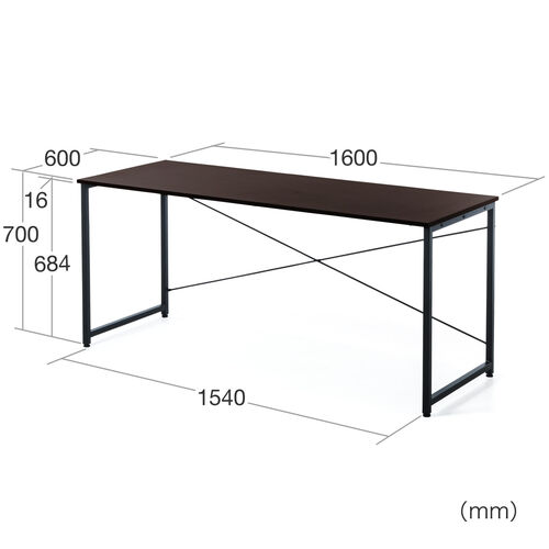 シンプルデスク ワークデスク モニターアーム対応 幅160cm 奥行60cm ホワイト 選挙グッズ 100-DESKF006