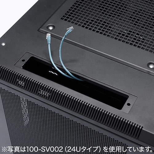 サーバーラック 19インチ 小型 12U ネットワーク機器収納ラック ルーター/NAS/ハブ/UPS 奥行100cm メッシュパネル 棚板×2枚 スライド棚×1枚付き サンワサプライ製 100-SV001