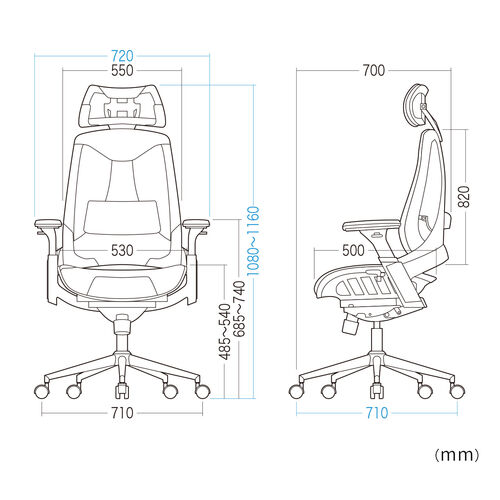 ゲーミングチェア メッシュ シンクロロッキング 4Dアームレスト ヘッドレスト ランバーサポート ハイバック リクライニング 座面調整 ブラック 150-SNCL030