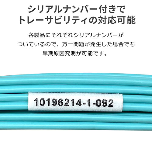 光ファイバーケーブル OM3 LCLCコネクタ 10G対応 3m 500-HOM3LL-03