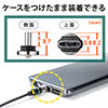 マグネット着脱式USB Type-C充電専用ケーブル（USB Aコネクタ両面対応・スマートフォン・LED内蔵・2A対応・PS5・ブラック） 500-USB063