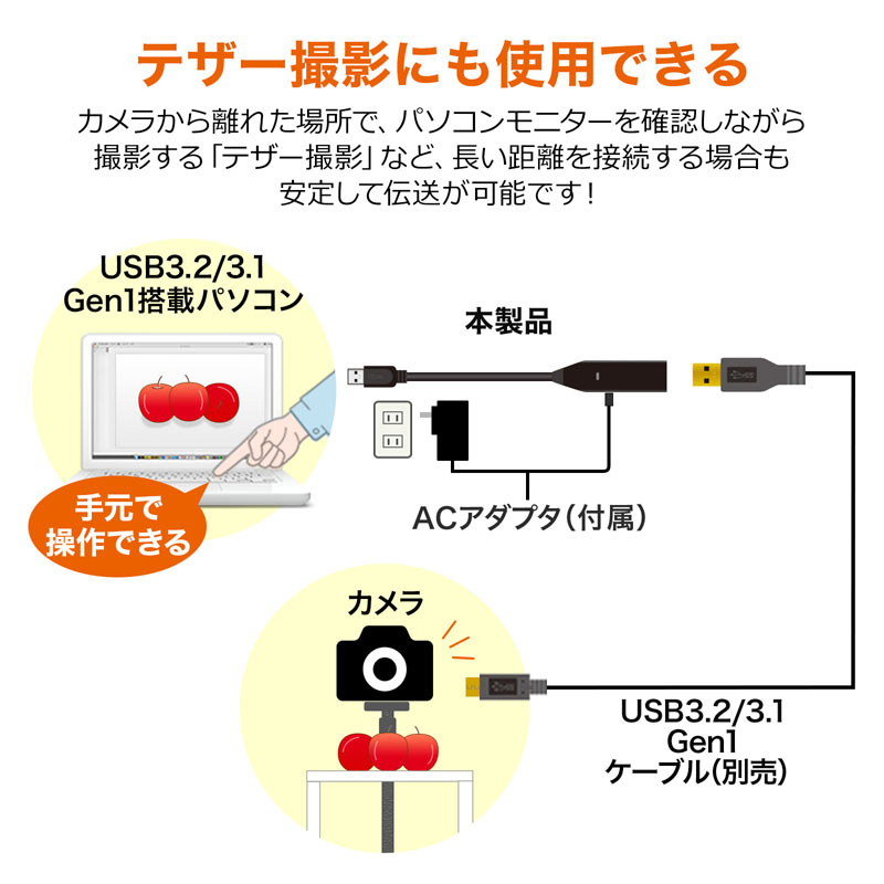 3m延長USB3.2アクティブリピーターケーブル KB-USB-R303N