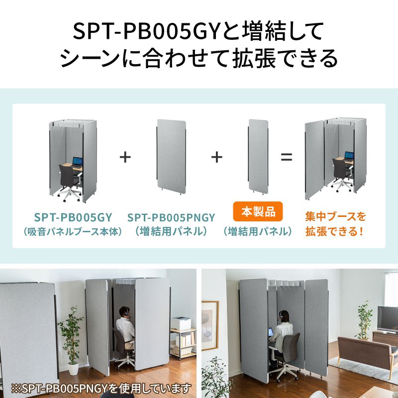 吸音パネル集中ブース用増結パネル（W600） SPT-PB006PNGY