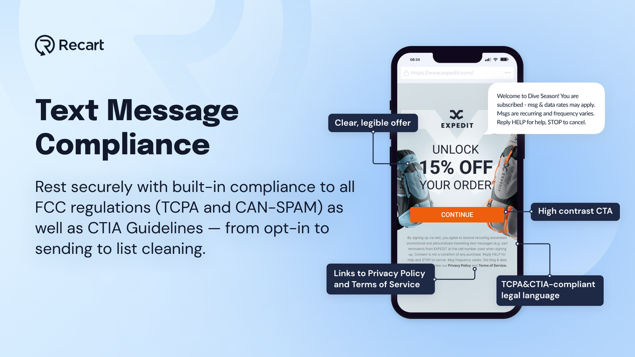 Text Message Compliance Features