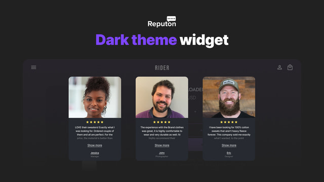 Testimonials slider dark theme