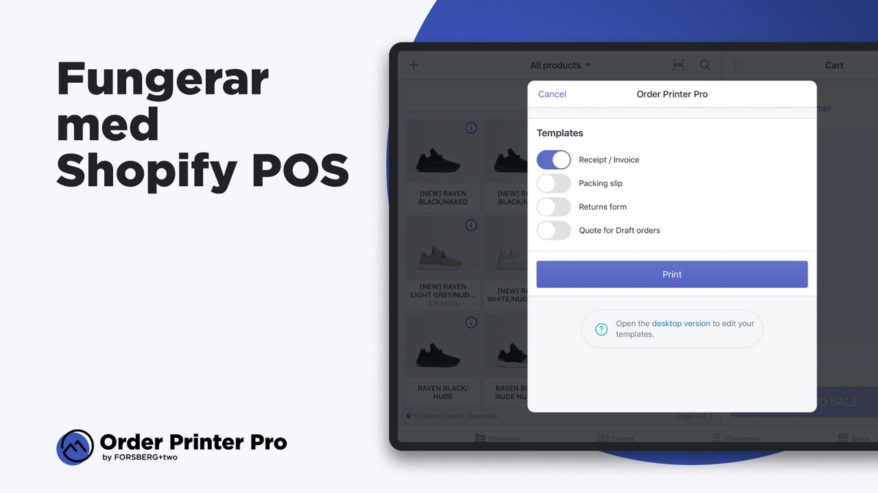 Shopify Order Printer - Skriv ut beställningar på POS