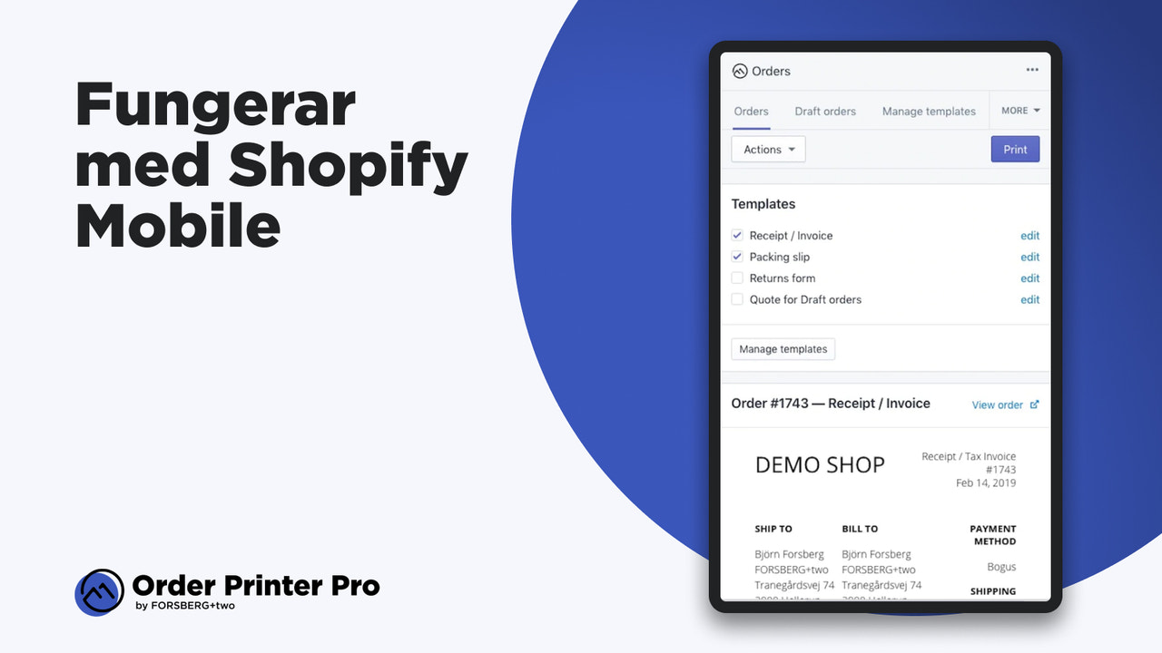 Shopify Order Printer - Skriv ut beställningar på mobil