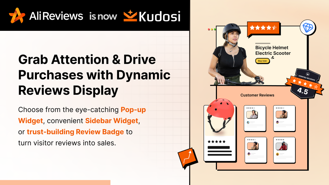 Kudosi (Ali Reviews) display reviews on home, product, cart page