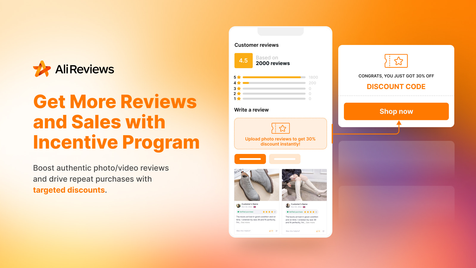 AliReviews incentive program to get more reviews