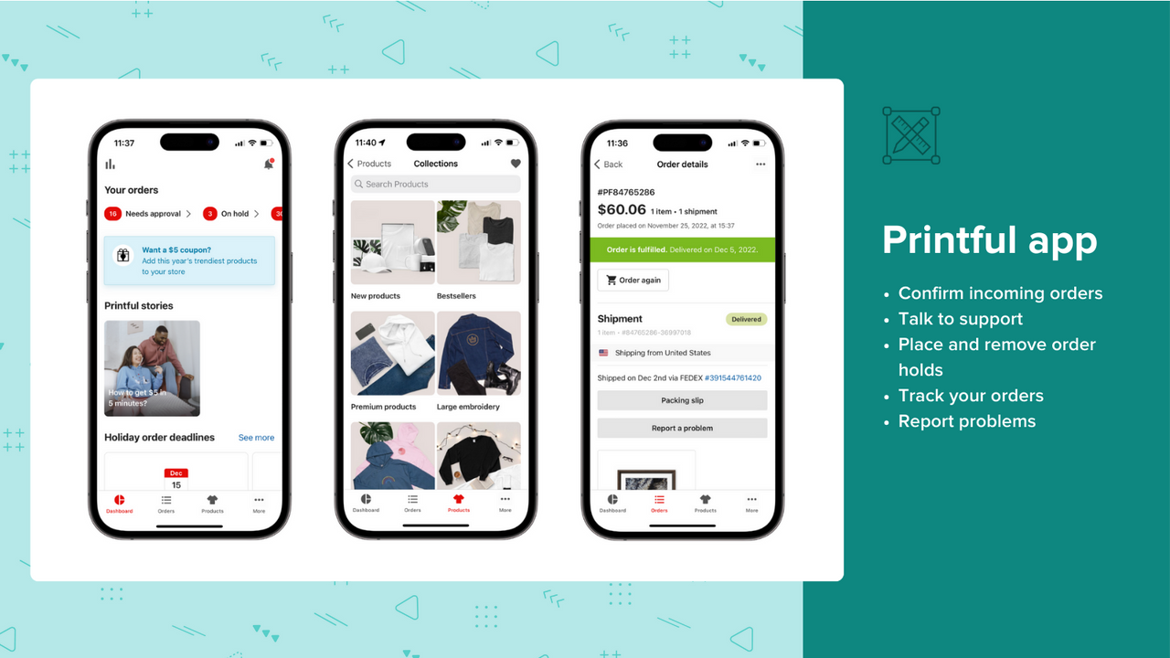 printful mobile orders view